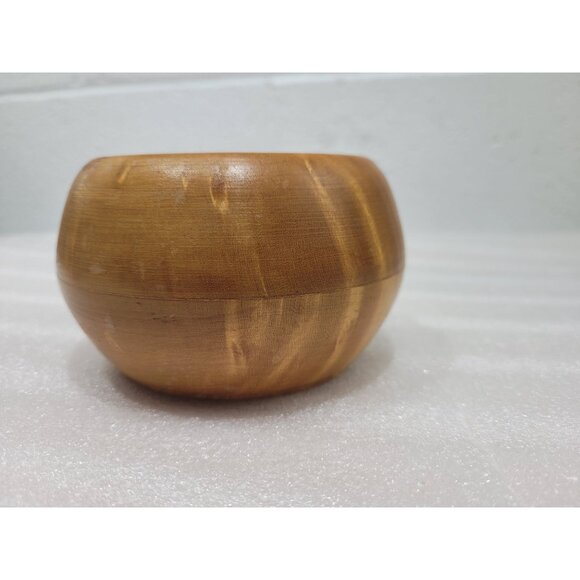 Artisan Crafted Wooden Bowl Trinkets Desktop Cottage Core 3" - Picture 2 of 9